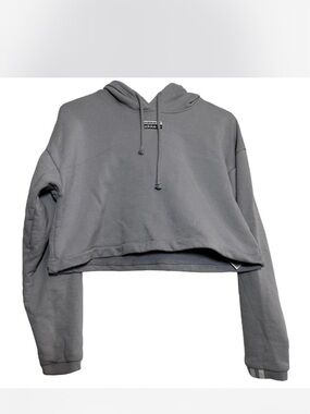 adidas Cropped Hoodie in Gray